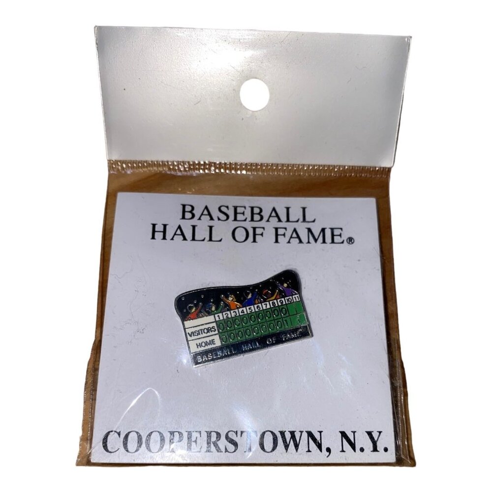 Baseball Hall Of Fame Scoreboard Lapel Pin Cooperstown N.Y. Vintage Collectible